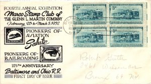 #1006 M18 B&O Railroad – FIRST MARCO STAMP CLUB Cachet