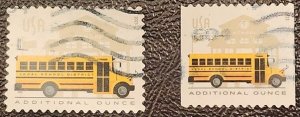 US Scott # 5740-5741; two used (24c) added ounce School bus from 2023; VF cntr