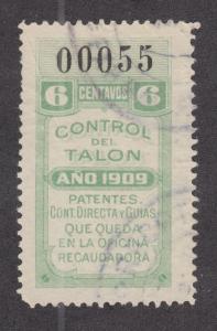 Argentina, Santa Fé, Forbin 289A used 1909 6c General Tax Fiscal, Talon half