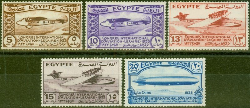 Egypt 1933 Aviation Congress Set of 5 SG214-218 Good Mtd Mint