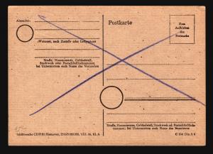 Germany 1946 TAXE PERCUE Stampless Card (IV) - Z14760