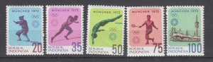J 40343 JL Stamps 1972 indonesia mnh set #823-7 sports