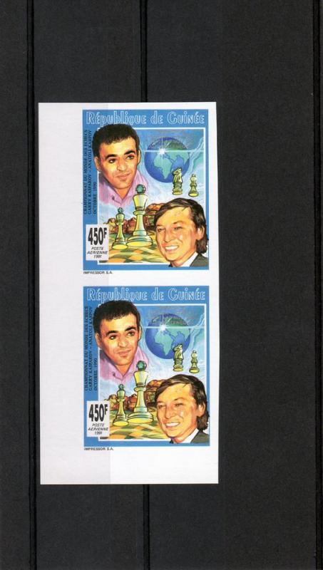 Guinea 1993 Chess-Karpov-Kasparov ovp.silver Pair Imperf.MNH