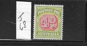 AUSTRALIA SCOTT #J68 1938 POSTAGE DUES 4D WMK 228 PERF 14.5/14 -MINT LH