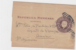 mexico via new york to belgium stamps wrapper ref r13275