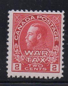 Canada Sc MR2 1915 2 c carmine G V War Tax stamp mint NH