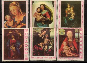 Ecuador Sc 762-62E MNH Full set of 1967 - Arts, Paintings of Madonna  
