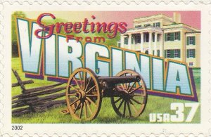 US 3741 Greetings from Virginia 37c single MNH 2002