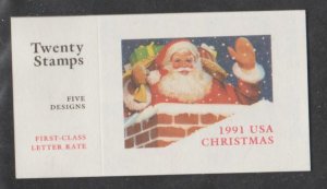 U.S. Scott #2581b,2582a-2585a BK194 Christmas Santa Stamps - Mint NH Booklet