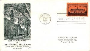 FDC 1956 SC #1083 Fleetwood Cachet - Princeton NJ - Single - F78491