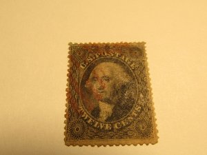 UNITED STATES Stamps, Scott # 36 Used, George Washington with Certif. CV $350.00