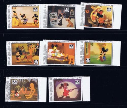 Grenada-Grenadines 1587-96 NH 1993 Mickey Mouse Anniv 