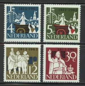 Netherlands Scott 418-21 MNHOG - 1963 Founding of Kingdom 150th - SCV $1.25