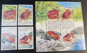 ASCENSION ISLAND # 463-467d-MINT NEVER/HINGED-COMPLETE SET + SOUVENIR SHEET-1989