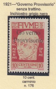 ITALY - Fiume n.176 MH* cv 420$