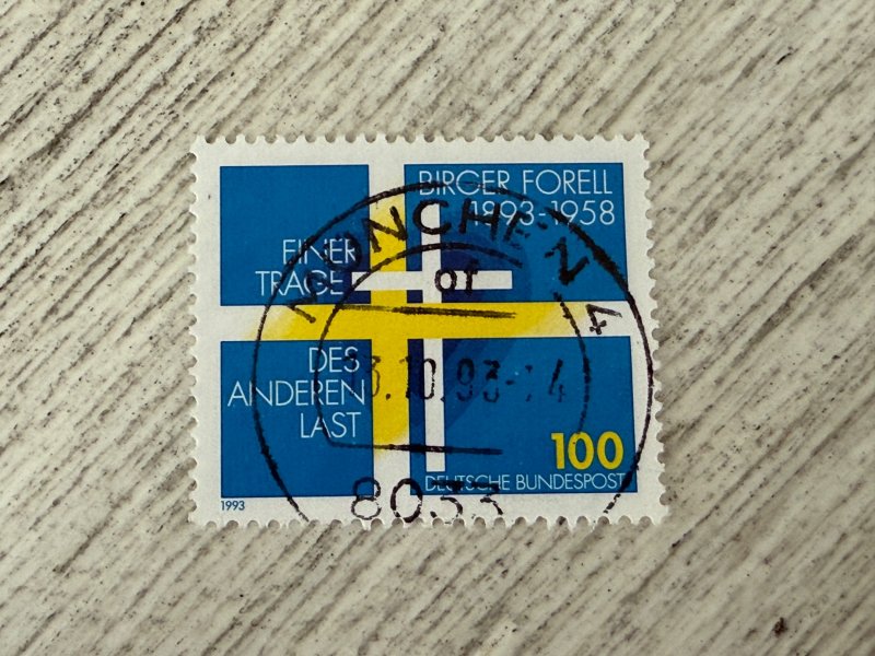 Germany #1812 Used, 100pf, Birger Forell (1893-1958), 2024 SCV $0.60