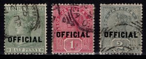 Jamaica 1890-91 Official Stamps, Set Optd. Type O2 [Used]