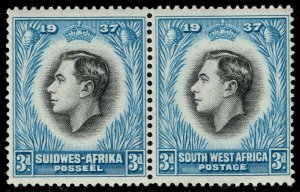 South West Africa #129 King George VI Pair; MNH