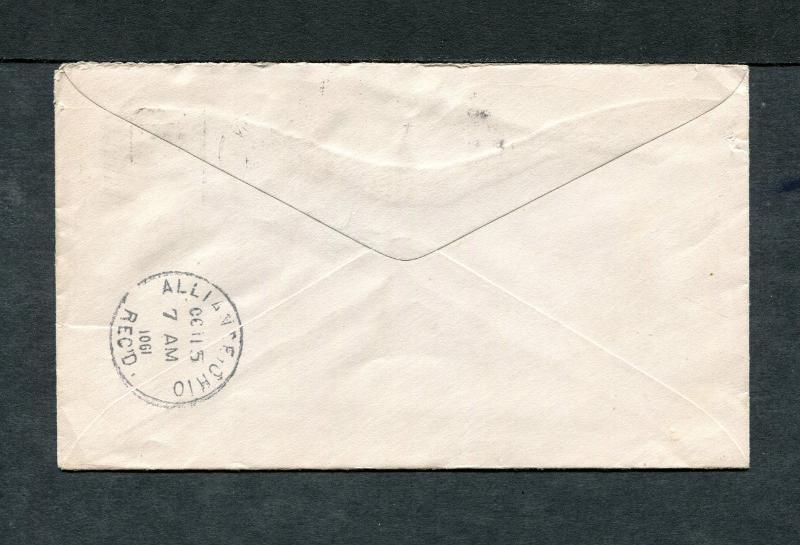 Postal History - Canton OH 1901 Black American Flag AMF-A14 Cancel Cover B0589