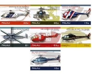 Palau 2007 - Helicopters - Set of 7 Perforated stamps - Scott #879-85 MNH