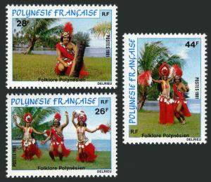 Fr Polynesia 346-348,MNH.Michel 329-331. Folk dancers,1981.