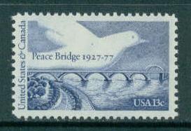 1721 13c Peace Bridge Fine MNH