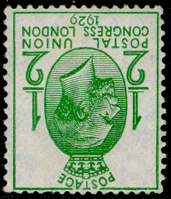 SG434Wi, ½d green, M MINT. Cat £15. WMK INVERTED.