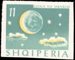 Albania #743a, Complete Set(4), Imperf, 1964, Space, Never Hinged