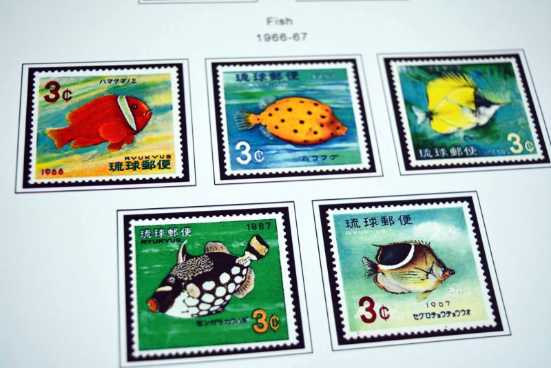 COLOR PRINTED RYUKYU ISLANDS 1949-1972 STAMP ALBUM PAGES (26