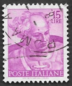 Italy Scott #816 15 l Michelangelo: Joel (1961) Used