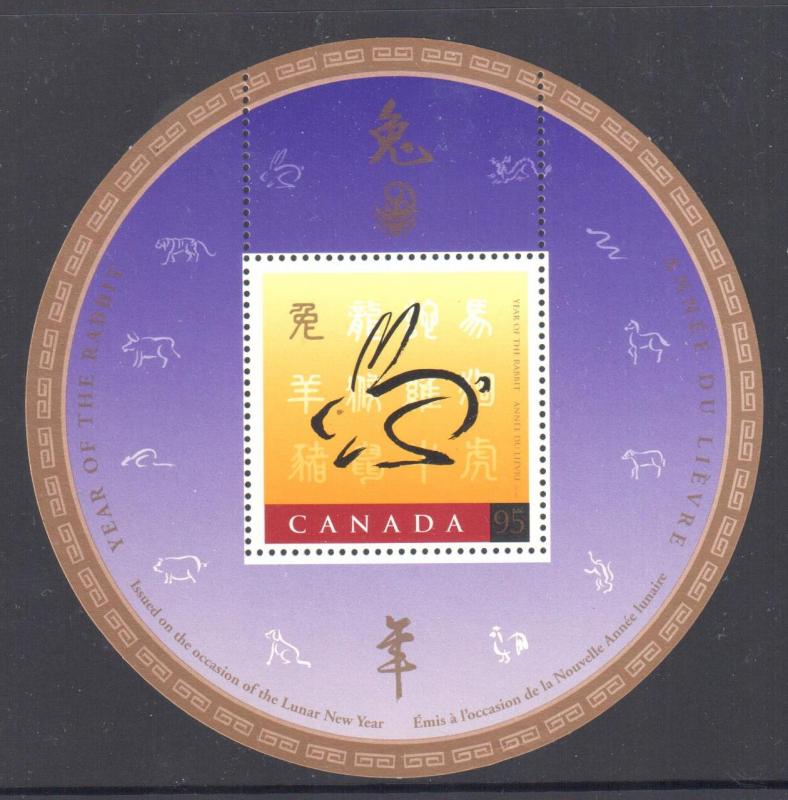 Canada Mint VFNH 1768ii Year if the Rabbit s/s with ove... Canada