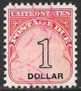 USA 1959 $1.00 Carmine Rose and Black POSTAGE DUE Sc J100 VFU