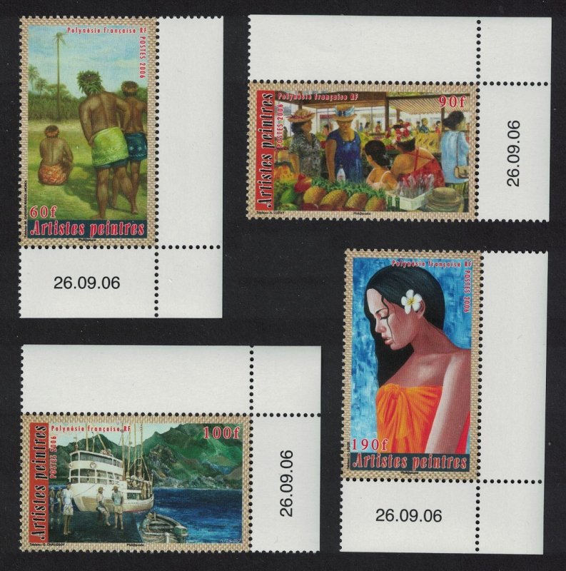 Fr. Polynesia Painters 4v Corners Date PM 2006 MNH SG#1036-1039