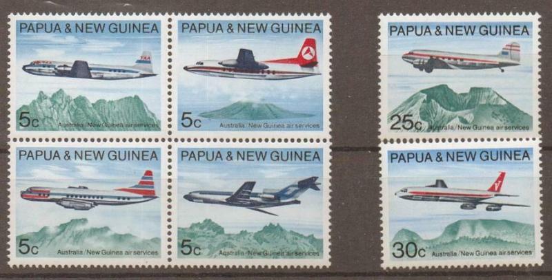 PAPUA NEW GUINEA SG177/82 1970 AUSTRALIAN & NEW GUINEA AIR SERVICES MNH