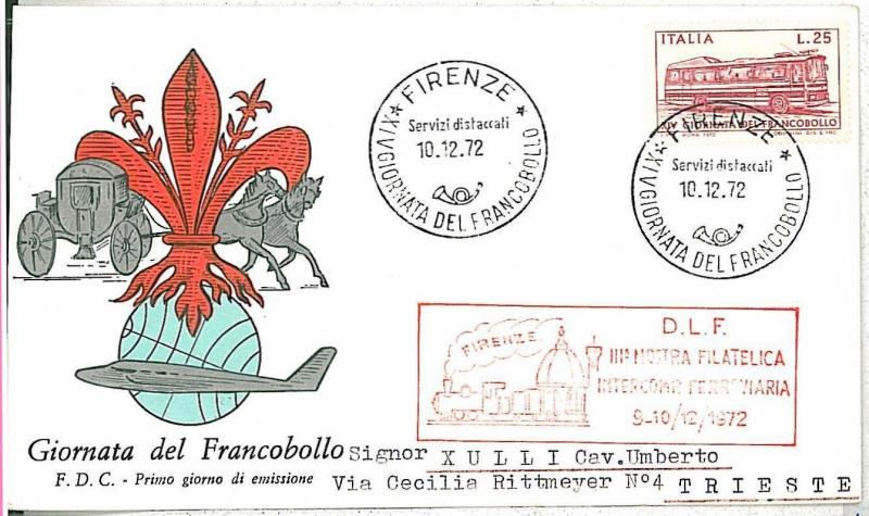 TRAINS - POSTAL HISTORY - SPECIAL COVER: ITALY 1972