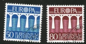 LIECHTENSTEIN Scott 779-780 used CTO 1984 Europa set