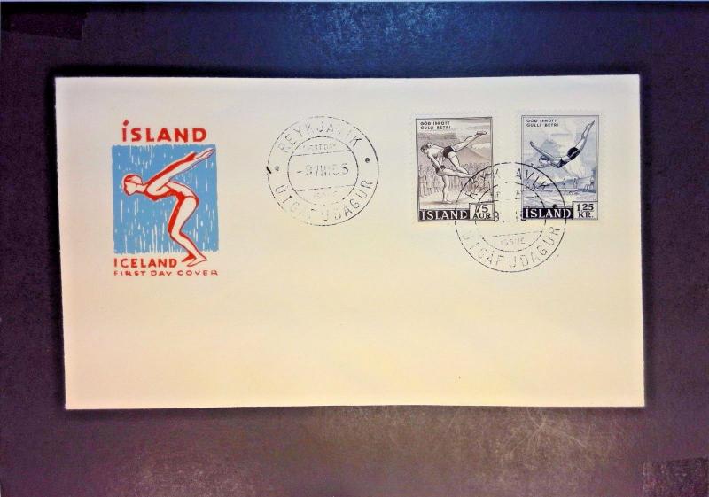 Iceland 1955 Olympics First Day Cover (Unaddressed) - Z1040