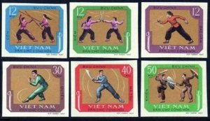 Viet Nam 515-520 imperf,MNH. Martial Arts 1968.Fencing,