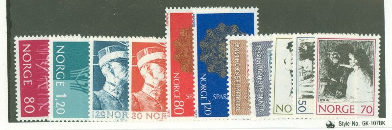 Norway #579/593 Unused Single (Complete Set)