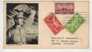 WW2 Patriotic 1942 MACARTHUR WEST VIRGINIA 1ST DAY POST OFFICE + ARMY STAMPS