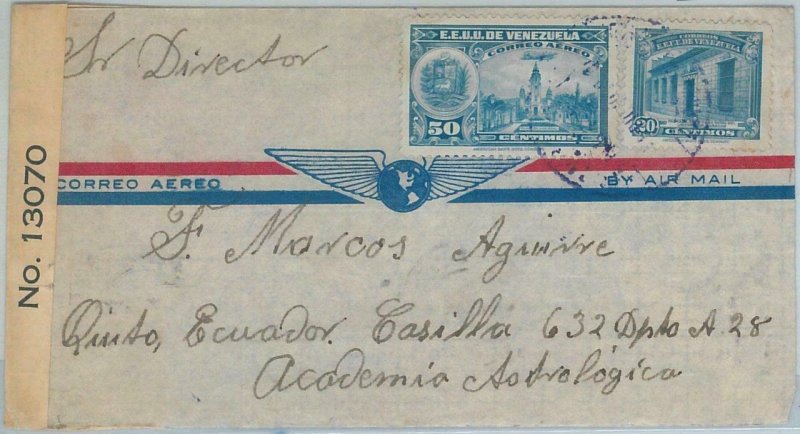 74561 - VENEZUELA - POSTAL HISTORY -  AIRMAIL COVER  to ECUADOR 1942 - CENSORED!