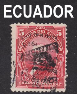 Ecuador Scott 264 INVERTED OVERPRINT ERROR Fine used. FREE...