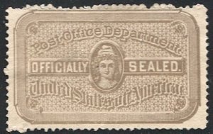 US 1879 Post Office Seal Sc OX3  Unused VF, no gum, yellow brown
