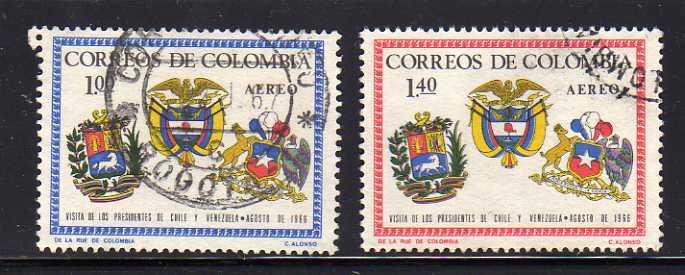 Colombia C484-C485 Set U Coat of Arms (A)