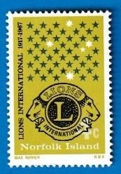 NORFOLK ISLAND SCOTT#114 1967 LIONS INTERNATIONAL - MNH