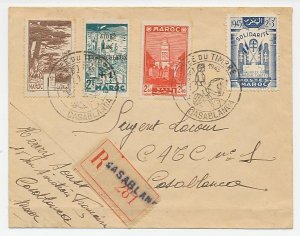 Registered cover / Postmark Morocco 1945 Stamp Day - Cassablanca