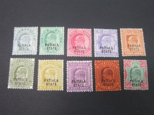 India Patiala 1903 Sc 31-40 set MH