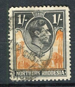 N.RHODESIA; 1938 early GVI pictorial issue fine used Shade of 1s. value
