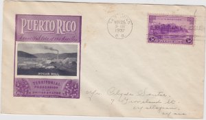 KAPPYSSTAMPS W6777 801 PUERTO RICO TERRITORY CACHET FIRST DAY COVER SAN JUAN