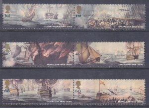 Great Britain 2322a-26a (2321-26) MNH 2005 Battle of Trafalgar Bicentennial Set